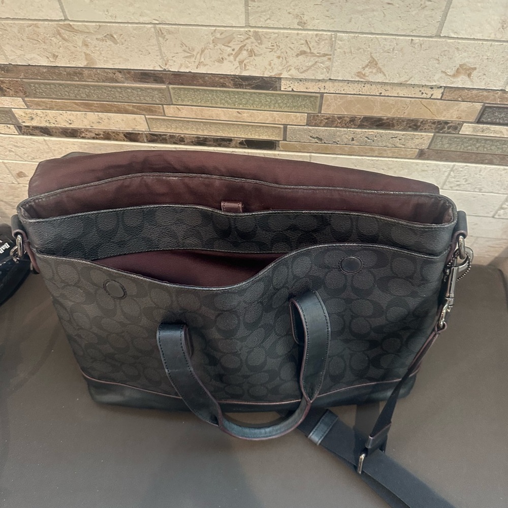 Coach Black Leather Laptop Bag - Picture 4 of 6